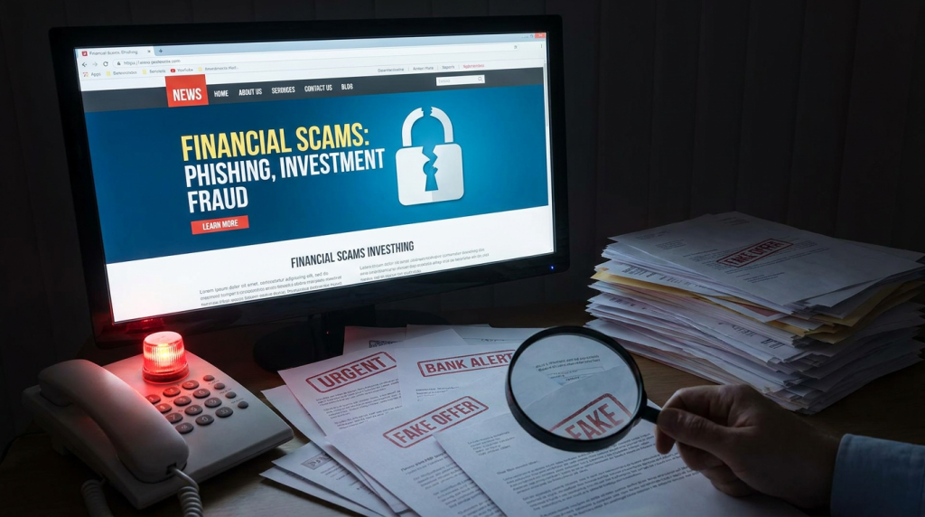 Financial scam illustration